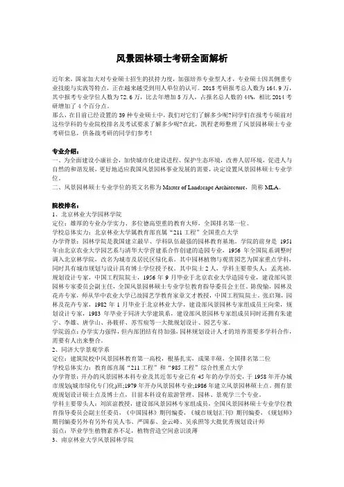 风景园林硕士考研全面解析