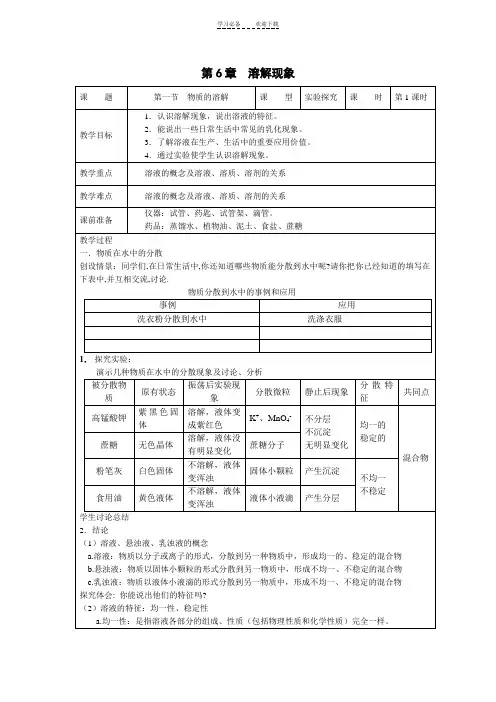 九年级化学--下册--教案(沪教版)