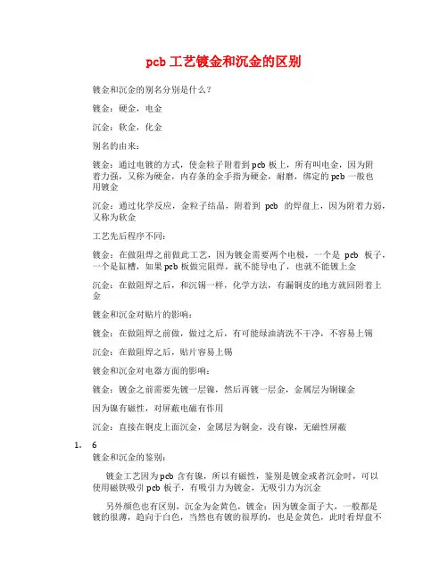 pcb工艺镀金和沉金的区别