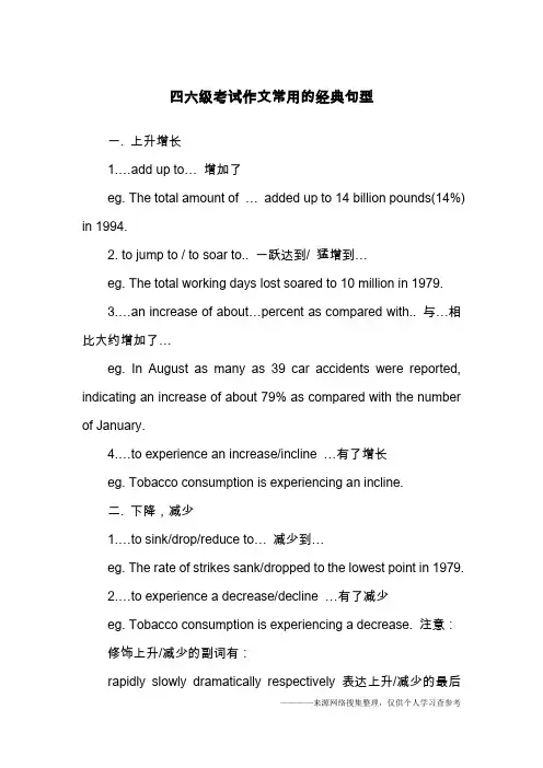 四六级考试作文常用的经典句型
