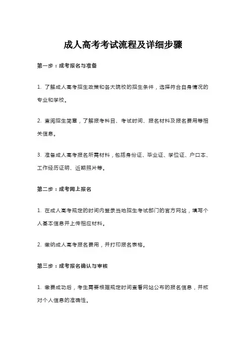 成人高考考试流程及详细步骤