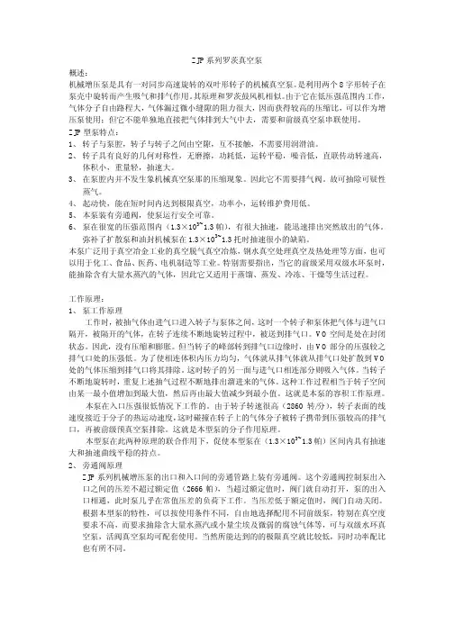 ZJP系列罗茨真空泵