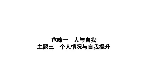 2025年中考英语人教版一轮复习课标主题读写课件：主题三个人情况与自我提升