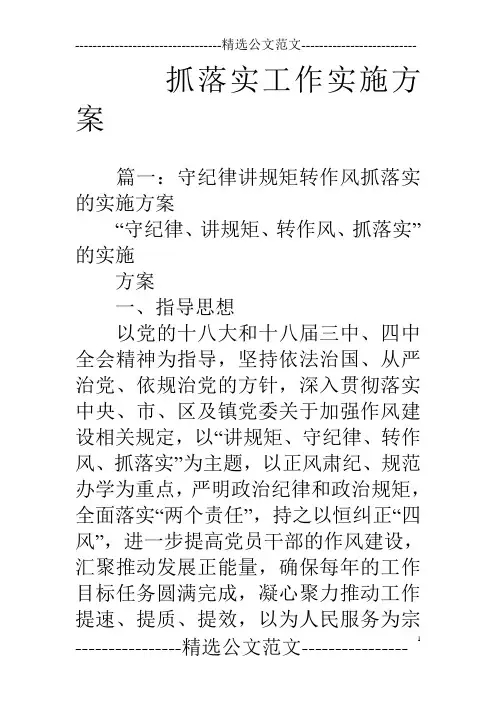 抓落实工作实施方案