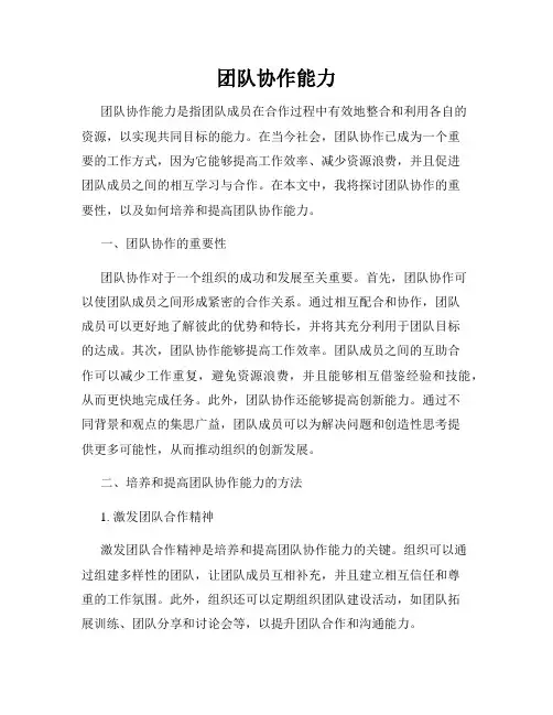 团队协作能力
