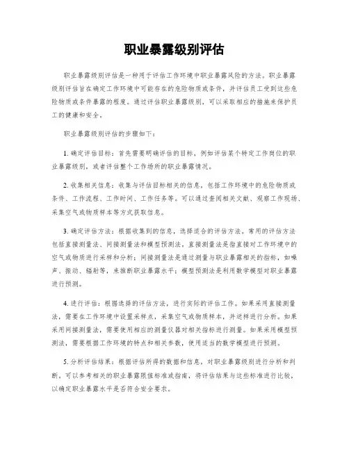 职业暴露级别评估