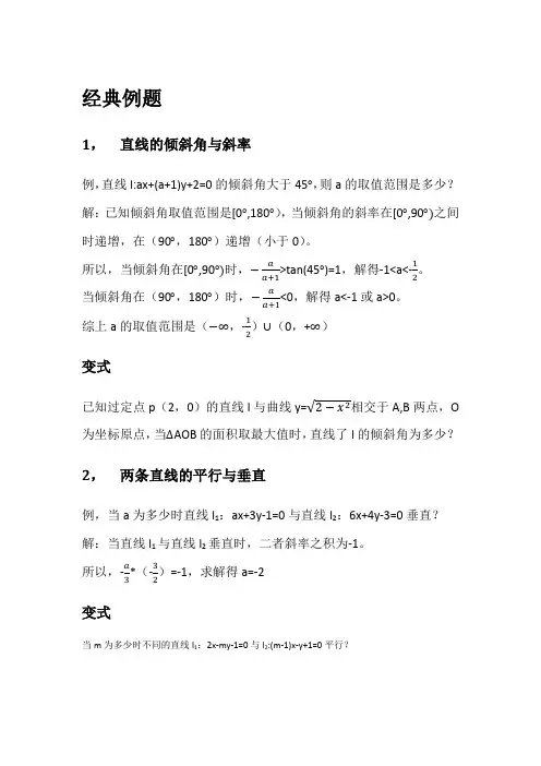 直线与方程经典例题