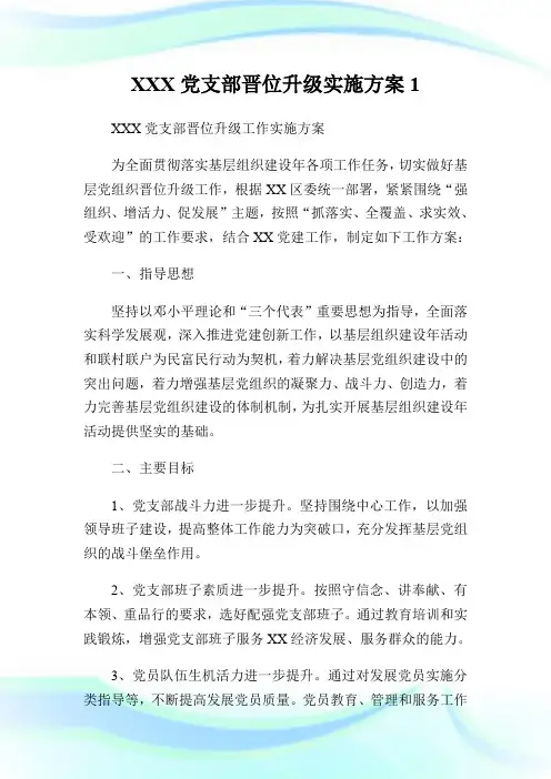 XXX党支部晋位升级实施方案1.doc