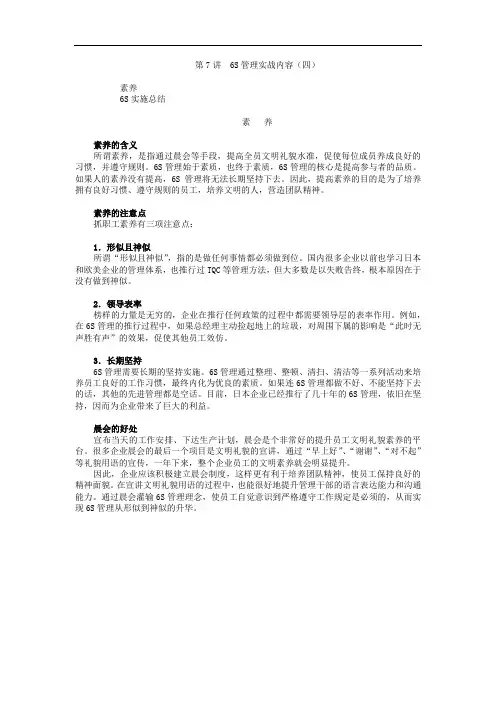 第7讲  6S管理实战内容  4