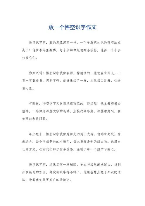 放一个悟空识字作文