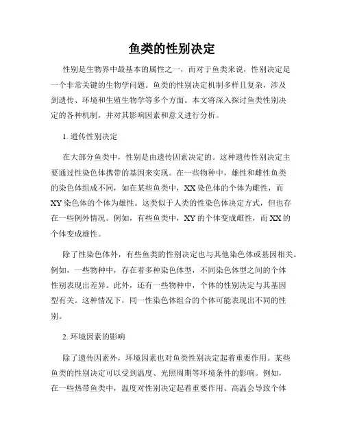 鱼类的性别决定
