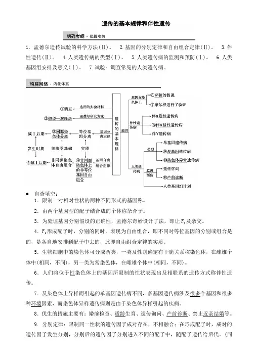 高三生物二轮复习遗传的基本规律和伴性遗传总结