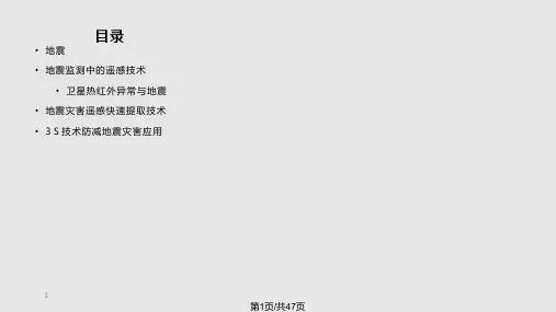 遥感技术在地震领域的应用PPT课件