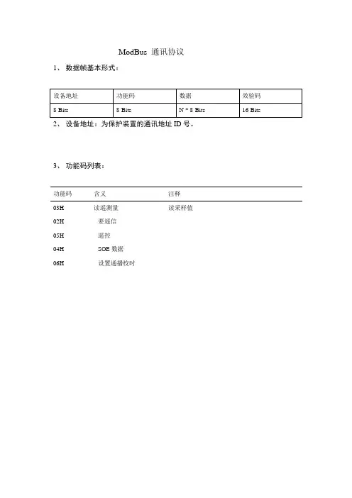 ModBus 通讯协议
