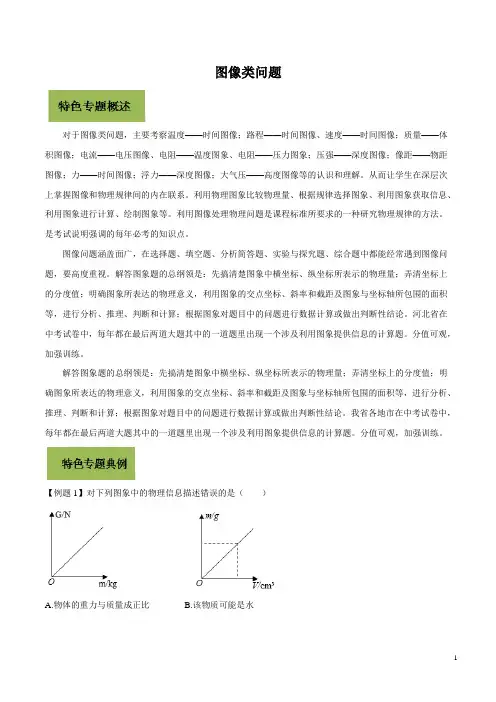 2020中考物理核心素养专题《图像类问题》(解析版)