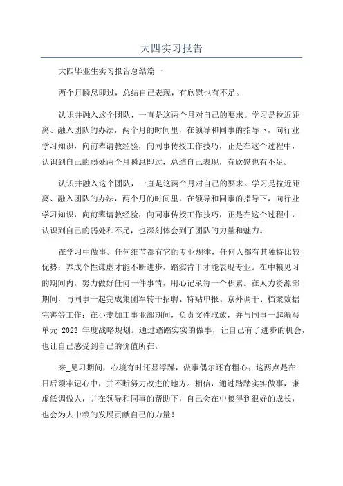 大四实习报告