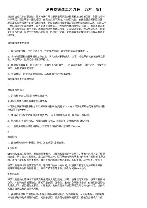 消失模铸造工艺流程，绝对干货!