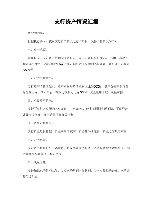 支行资产情况汇报