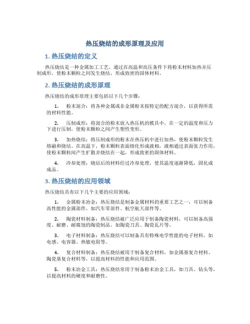 热压烧结的成形原理及应用