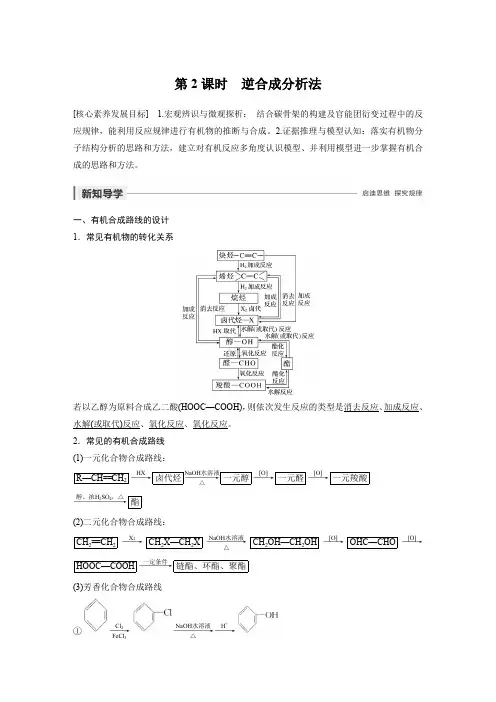 化学人教版选修5学案：第三章 第四节 第2课时 逆合成分析法 Word版含解析
