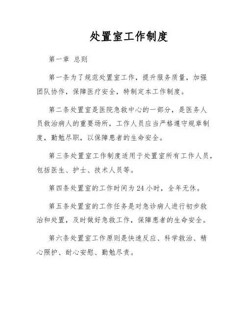 处置室工作制度