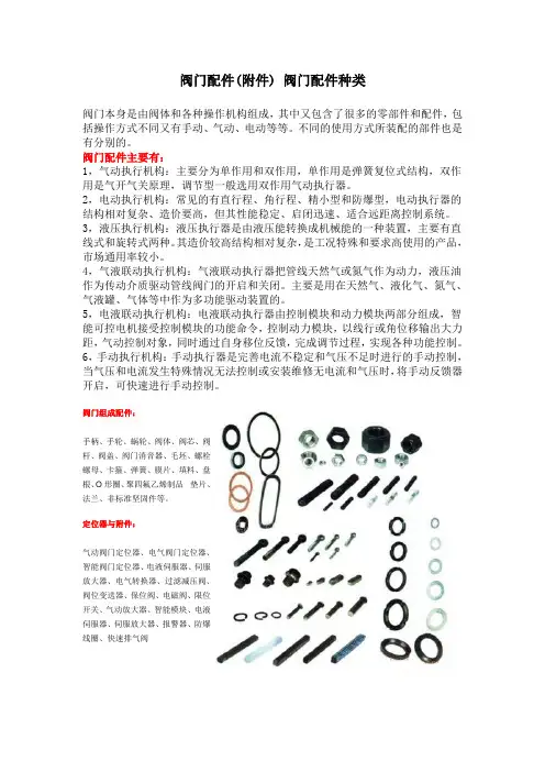 阀门配件(附件) 阀门配件种类