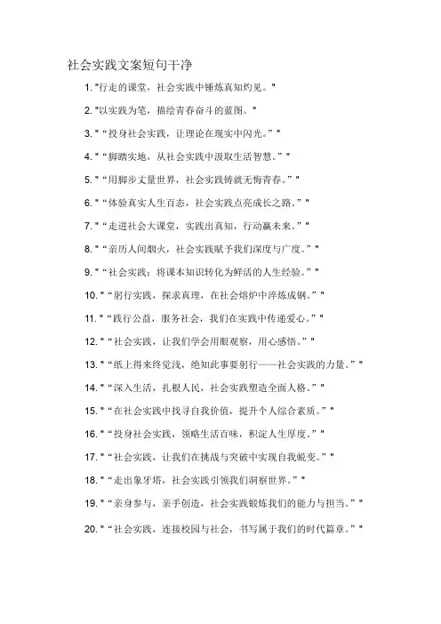 社会实践文案短句干净-解释说明