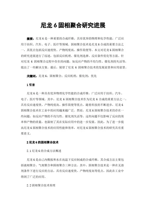 尼龙6固相聚合研究进展
