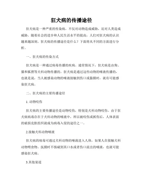 狂犬病的传播途径
