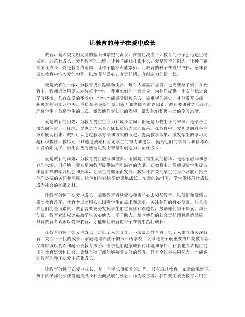 让教育的种子在爱中成长