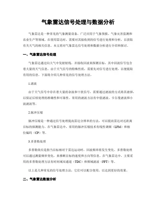 气象雷达信号处理与数据分析