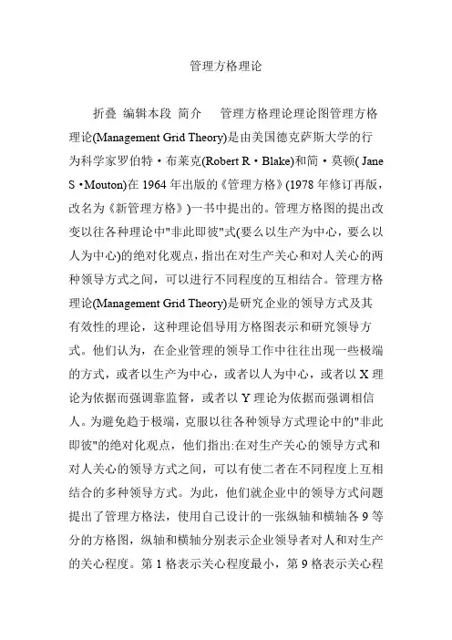 管理方格理论