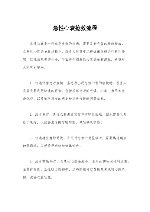 急性心衰抢救流程