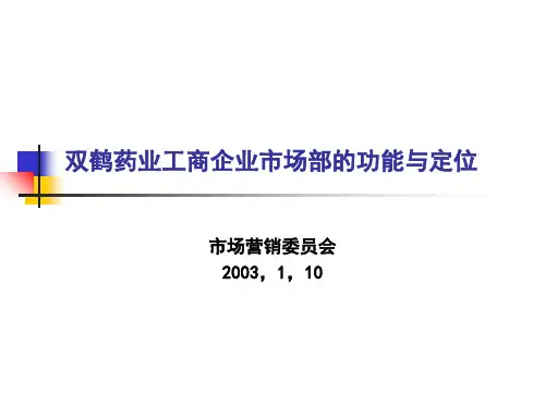 医药工商业企业市场部功能与定位PPT课件