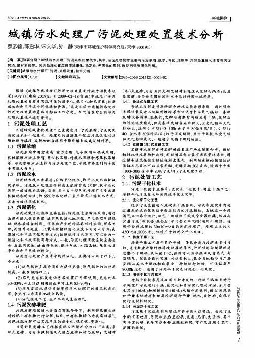 城镇污水处理厂污泥处理处置技术分析