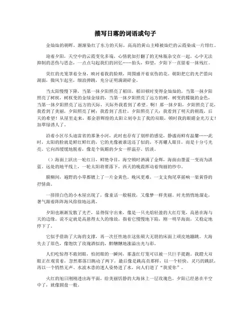描写日落的词语或句子