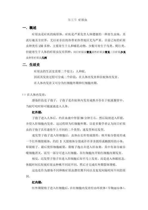 第二章 原虫--疟原虫