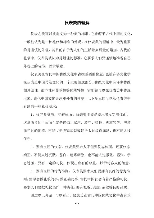 仪表美的理解