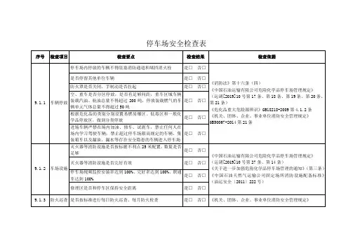 停车场安全检查表