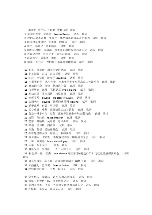 校园励志歌曲大全