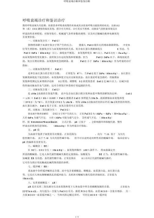 呼吸衰竭诊断和鉴别诊断
