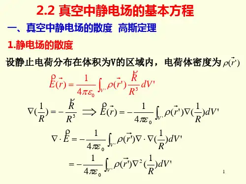 《电磁场理论》2.2 真空中静电场的基本方程