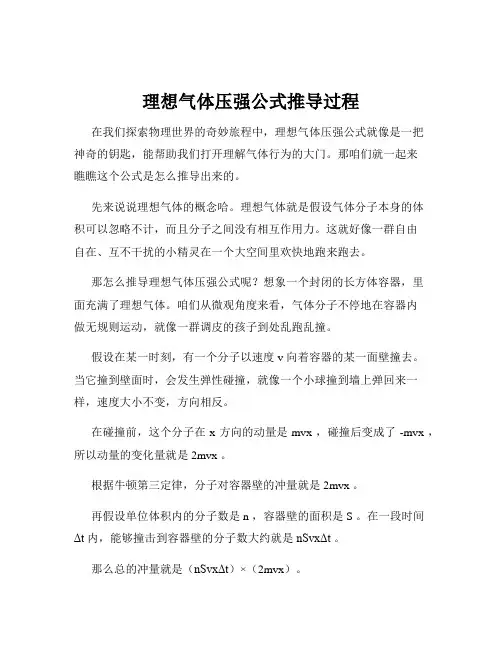 理想气体压强公式推导过程
