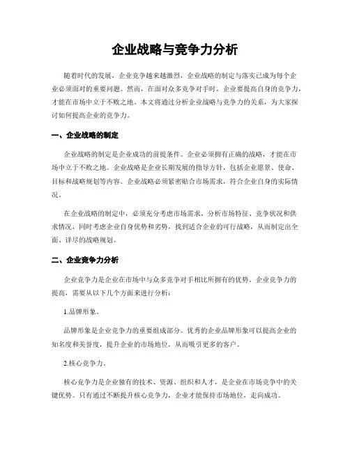 企业战略与竞争力分析