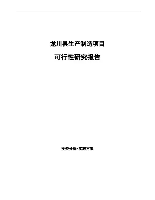 龙川县项目可行性研究报告(备案)