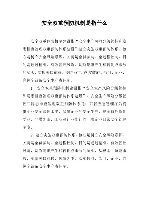 安全双重预防机制是指什么