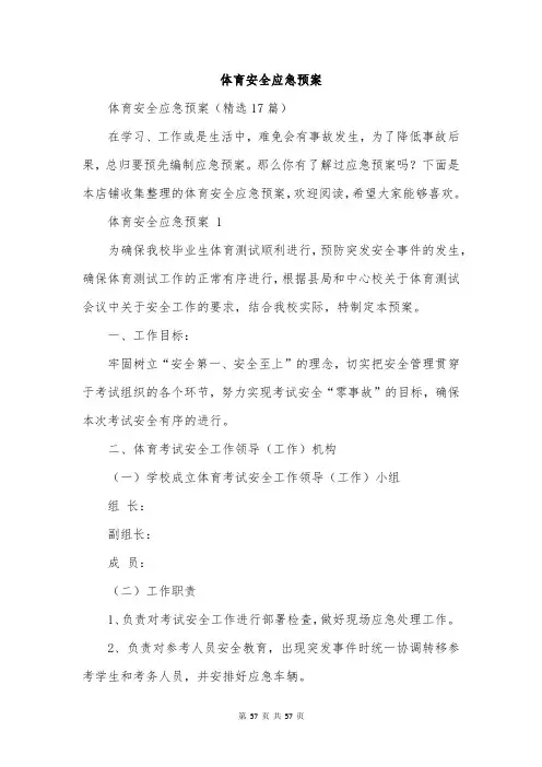 体育安全应急预案