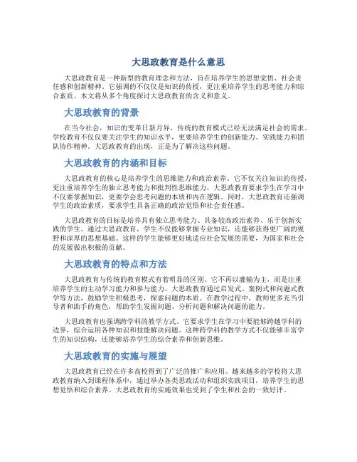 大思政教育是什么意思