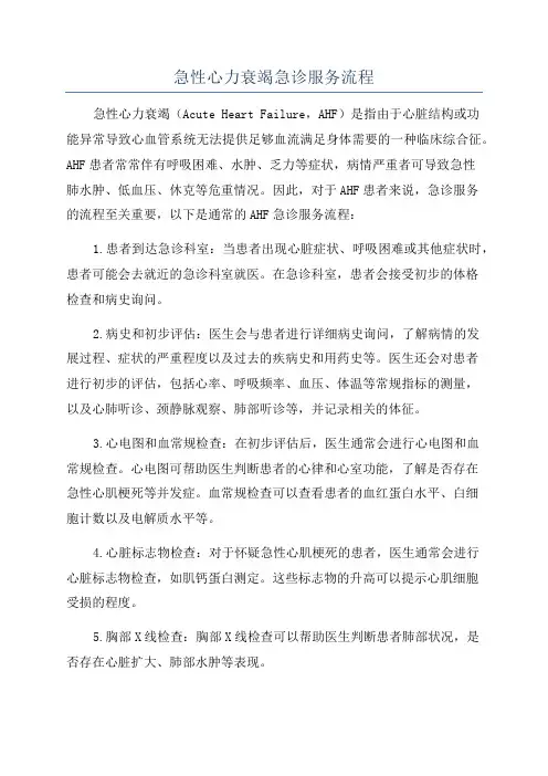 急性心力衰竭急诊服务流程