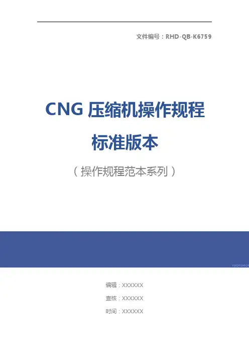 CNG压缩机操作规程标准版本